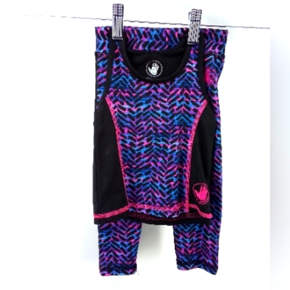 Body Glove 18 Months Workout Spandex Gymnastics Set Black Purple 2 Piece - Picture 10 of 14
